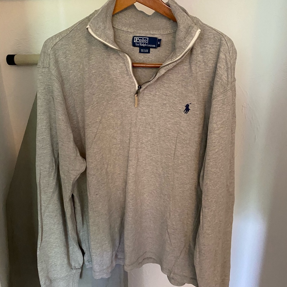 Grey Polo Ralph Lauren quarter zip - XL